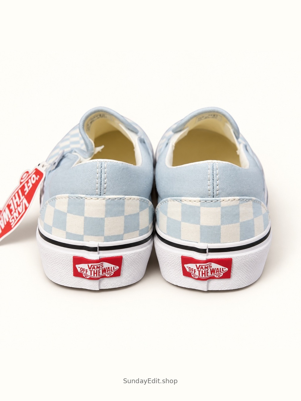 Vans Slip-On Checkerboard in Light Blue and White | Women’s Size 8.5 - Picture 3 of 4